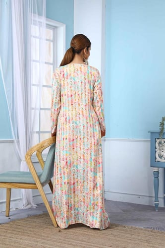 جلابية استايل مغربي لون بني موديل DB5-60