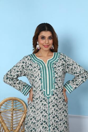 جلابية ستايل مغربي لون اخضر موديل DB4-64