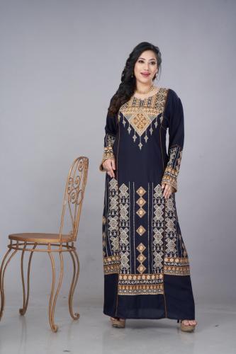 جلابية ستايل اردني لون كحلي موديل DB4-19