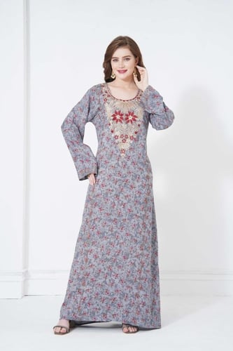 جلابية مخور اماراتي رمادي موديل SX5-84