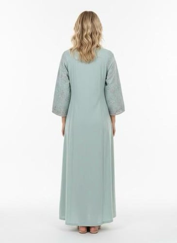 جلابية استايل كويتي لون رمادي موديل CH6-34