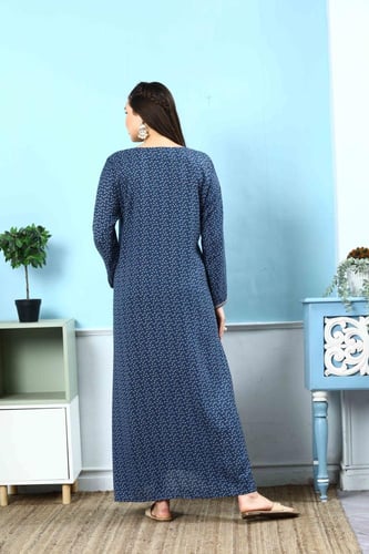 جلابية كشميري لون بحري موديل SQ5-134