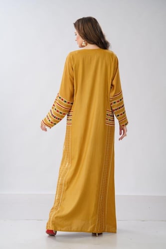 جلابية استايل عسيري لون كموني موديل DB6-153