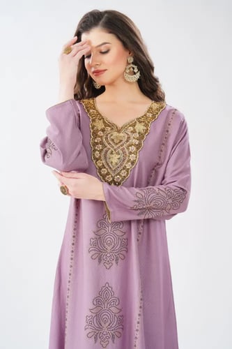 جلابية استقبال لون موف موديل WS6-134