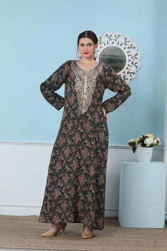 جلابية مخور اماراتي لون زيتي موديل SX5-56