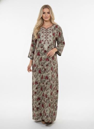 جلابية كشميري صدرية معين لون زيتي فاتح موديل SQ6-1...