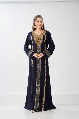 جلابية استايل بحريني لون كحلي موديل WS6-150