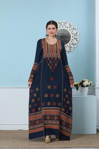 جلابية استايل اردني لون كحلي موديل DB5-91