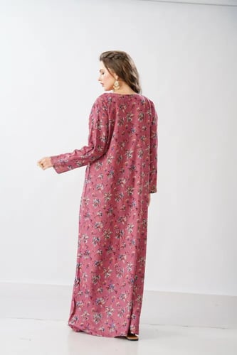 جلابية استايل مخور اماراتي لون وردي موديل SX6-107