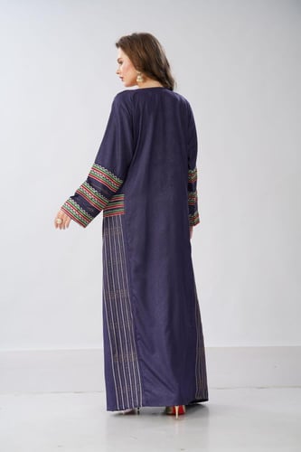 جلابية استايل عسيري لون موف رمادي موديل DB6-152