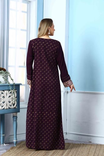 جلابية استقبال لون موف موديل WS5-114