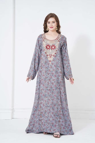 جلابية مخور اماراتي رمادي موديل SX5-84