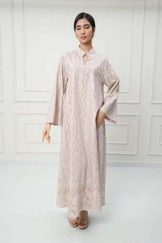 جلابية كويتي لون وردي موديل CH6-111