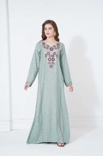 جلابية مخور اماراتي لون تيفاني موديل SX5-87