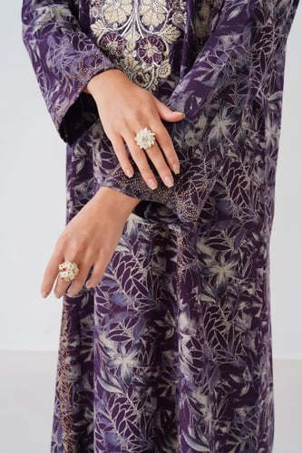 جلابية استايل مخور اماراتي لون موف موديل SX6-111