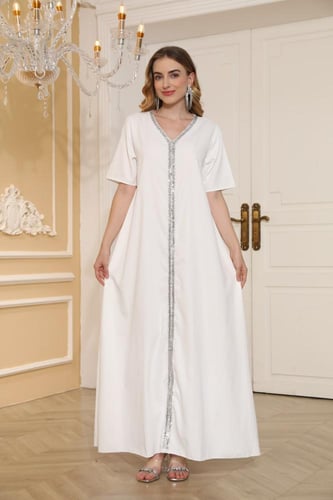 جلابية سهرة لون بترولي موديل CH5-26