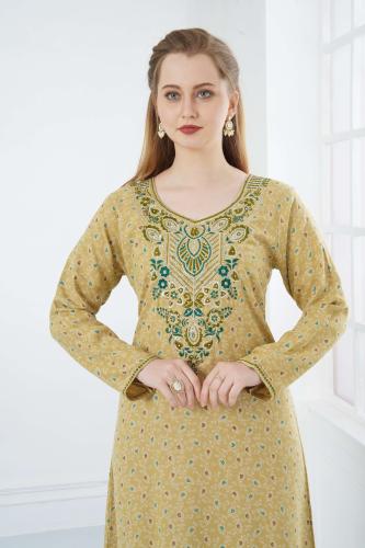 جلابية كشميري لون كموني موديل SQ5-172