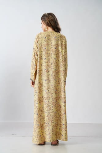 جلابية كشميري صدرية اردني لون بيج موديل SQ6-192