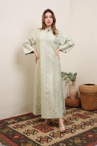 جلابية استايل كويتي لون تيفاني موديل 2A5-2495