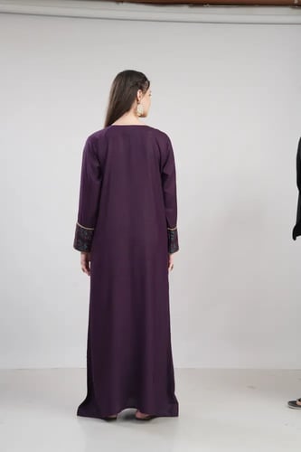جلابية استايل بحريني لون بنفسجي موديل DB6-154