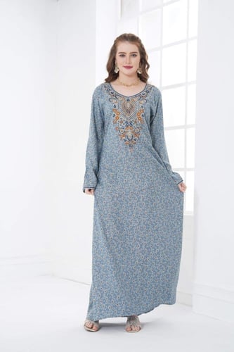 جلابية كشميري لون رمادي موديل SQ5-172