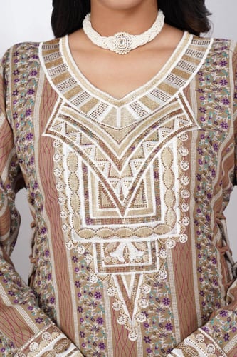 مخور اماراتي من الكشمير والقطن لون بيج موديل SX4-1...