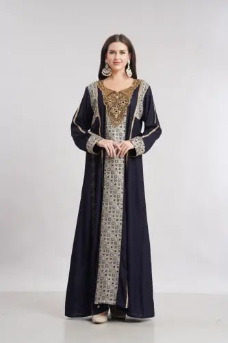 جلابية استقبال لون كحلي موديل WS6-144