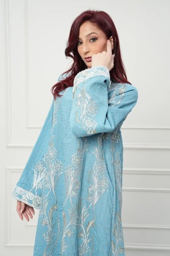 جلابية كويتي لون بترولي موديل CH6-67