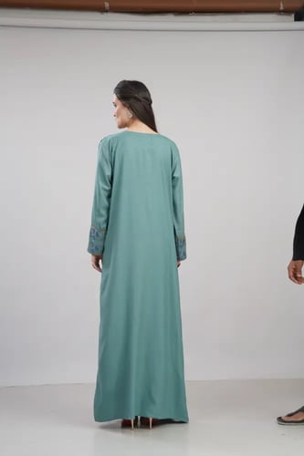 جلابية استايل بحريني لون بترولي موديل DB6-154