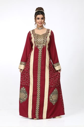 جلابية استقبال راقية لون احمر موديل WS4-82