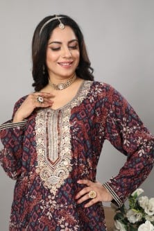 مخور اماراتي لون عنابي من الفيسكوز والقطن موديل SX...