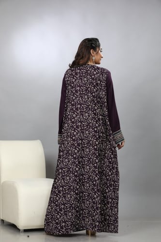 جلابية اردنية مخور لون موف موديل DB4-26