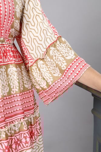 فستان استقبال حرير لون بينكي موديل KB-48