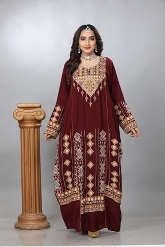 جلابية ستايل اردني لون نبيتي موديل DB4-19