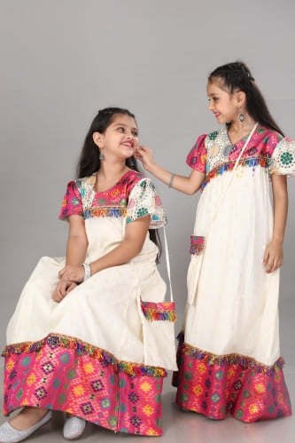 جلابية قرقيعان بناتي لون وردي BB-06