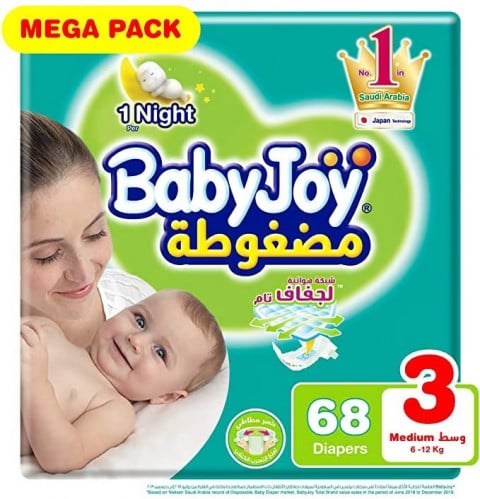 بيبي جوي الحشوة الماسية المضغوطة، مقاس 3، وسط، 6-1...