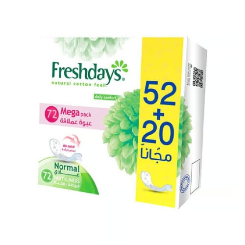 فوطة صحية فريش دايز 72 فوطة عادية