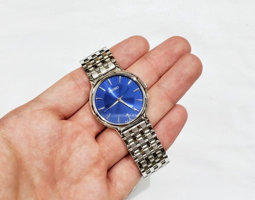 ساعة سيكو اليابانية انالوج كوارتز الرقيقة (Edg) ست...