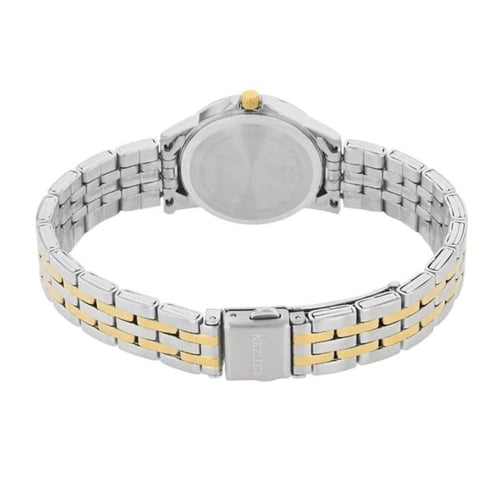 ساعة سيتيزن للنساء كوارتز وبسوار ستانلس ستيل بلوني...