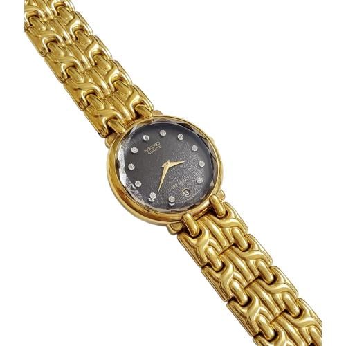 ساعة سيكو فينكس الفاخرة ( PHOENIX ) بتاريخ مينا اسود Gradient Glass مقاس 30mm-34mm ستانلس ستيل مطلي ذهبي للرجال - Vintage P6