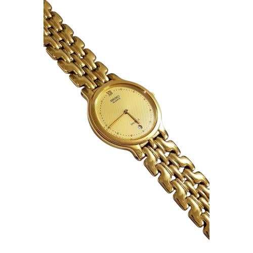 ساعة سيكو فينكس الفاخرة ( PHOENIX ) بتاريخ مينا ذهبي مقاس 30mm-34mm ستانلس ستيل مطلي ذهبي للرجال - Vintage P3