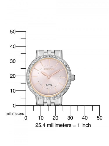 ساعة سيتزن اليابانية ستانلس ستيل انالوج كوارتز للن...