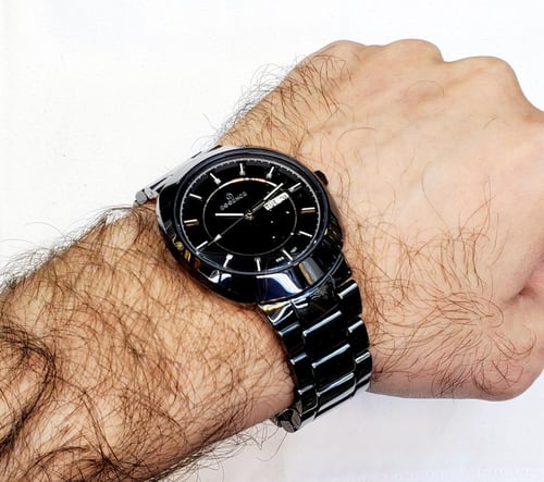 ساعة ايسنس دايستار انالوج كوارتز سيراميك أسود ضد ا...