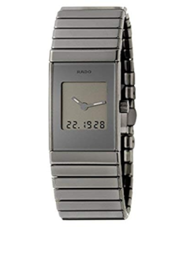 Rado Ceramica Platinum Tone Ceramic Digital & Anal...