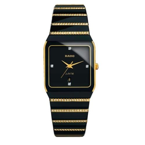 Rado Ceramic Sintra Anatom Quartz Watch, Gold Plat...