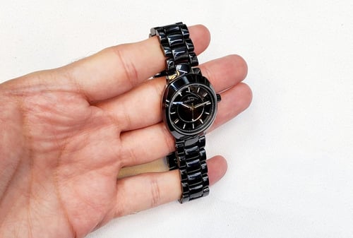 ساعة ايسنس دايستار انالوج كوارتز سيراميك أسود ضد ا...