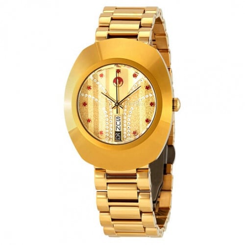 Rado Diastar Men's Gold Dial Metal Band Watch - R1...