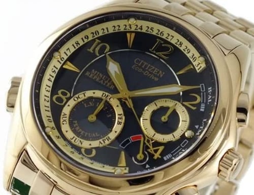 ساعة سيتيزن ايكو-درايف بمينا اسود ستانلس ستيل ذهبي...