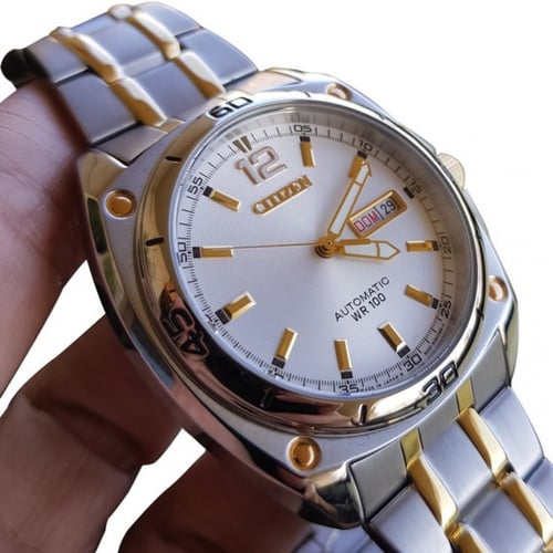 ساعة سيتزن اليابانية اوتوماتيك بتاريخين ستانلس ستي...