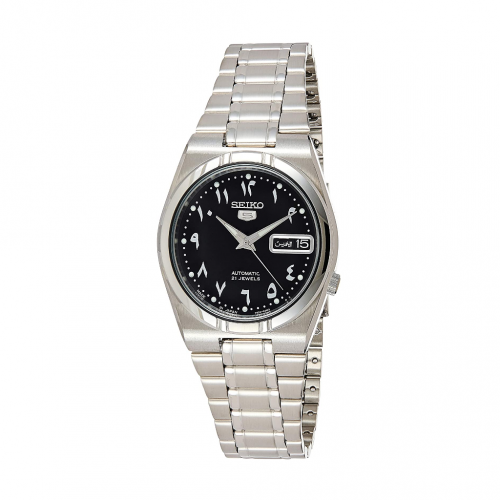 ساعة سيكو 5 اوتوماتيك انالوج للرجال بمينا اسود ( أ...